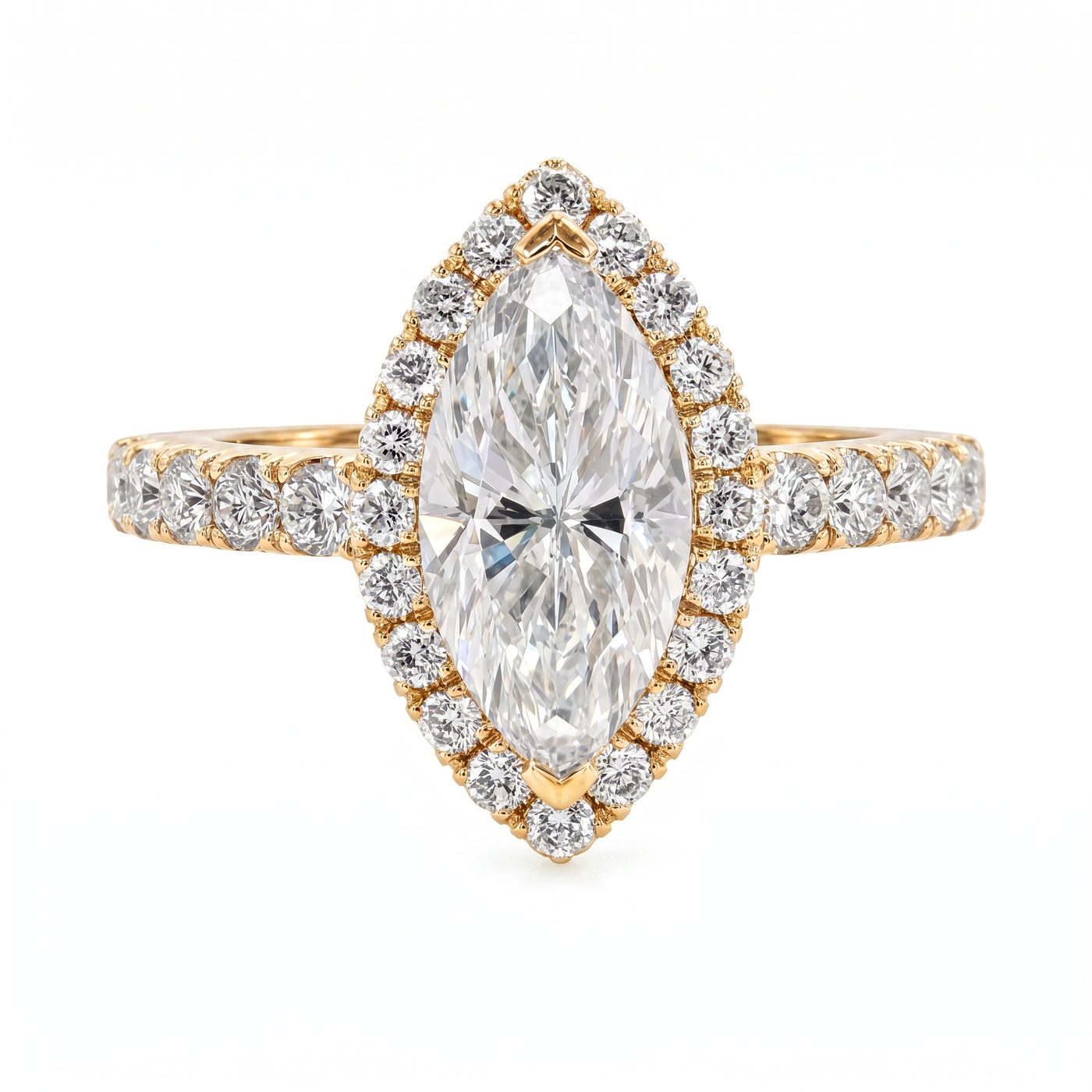 Marquise Halo Diamond Engagement Ring 43566