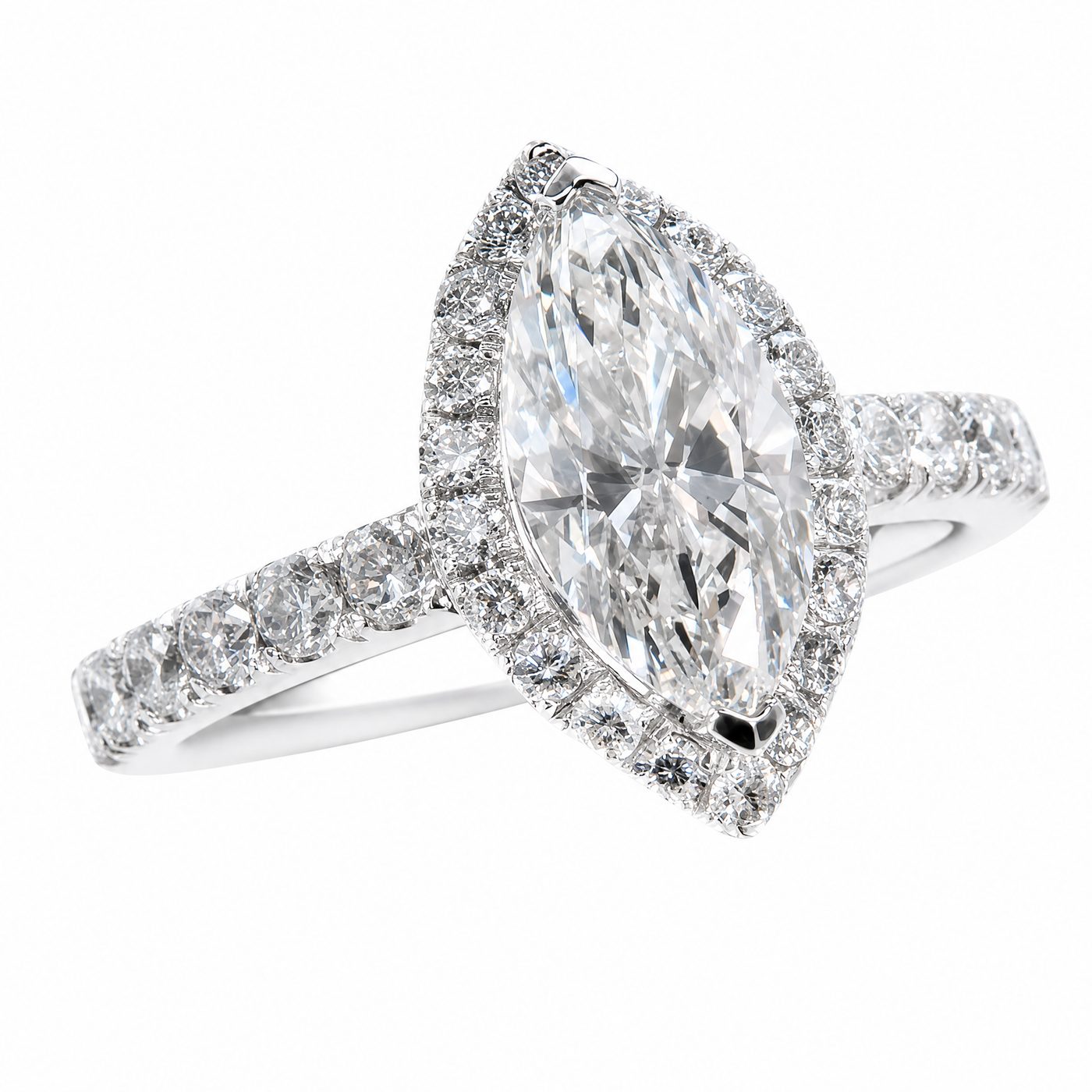 Marquise Halo Diamond Engagement Ring 43566