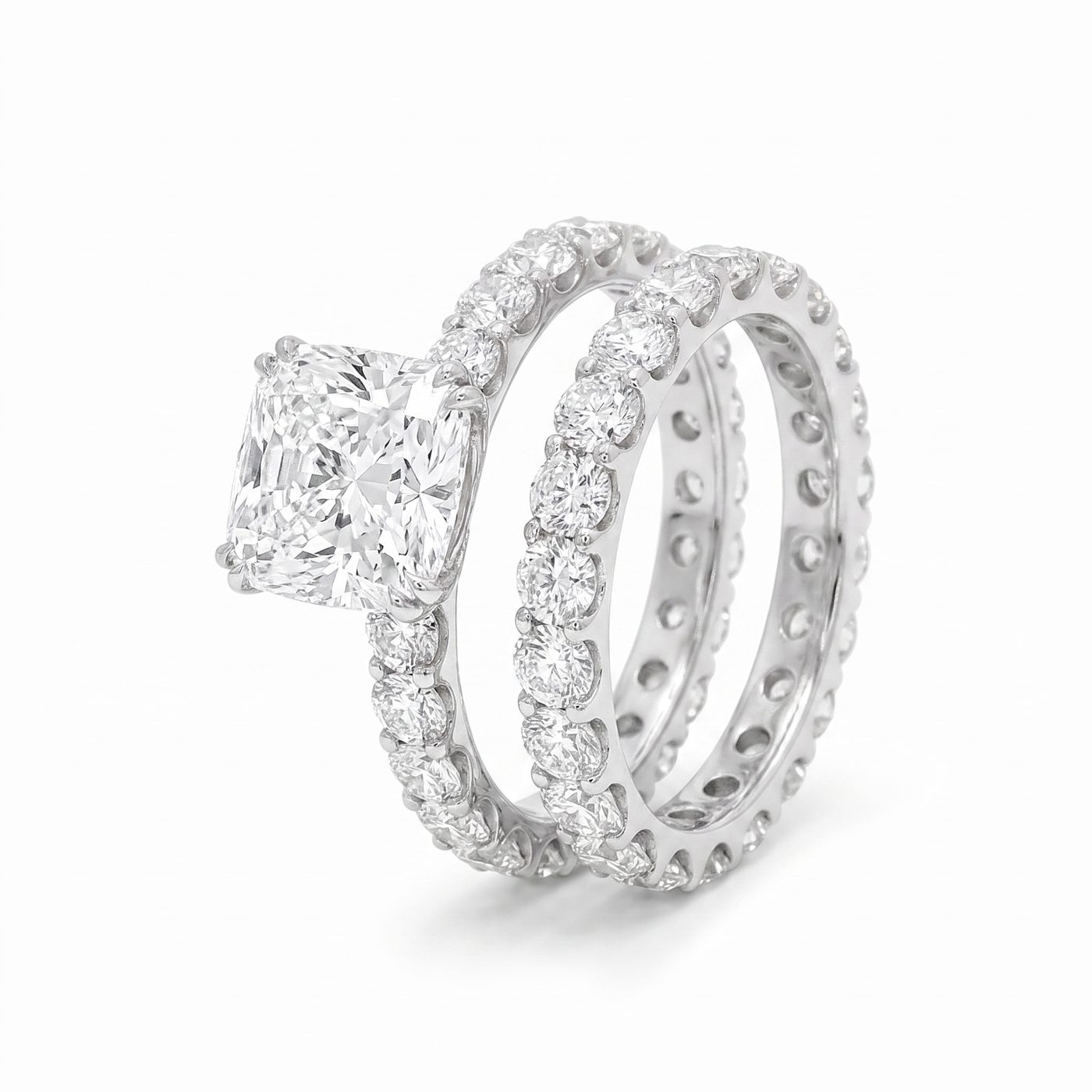 Eternity Diamond Engagement Ring Set 68942