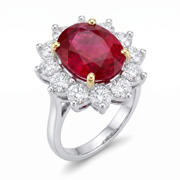 Ruby Flower Ring 5 16917