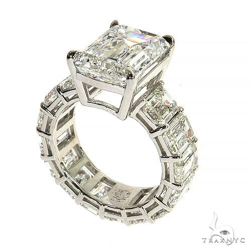 Emerald Cut Eternity Diamond Engagement Ring Lab 69140