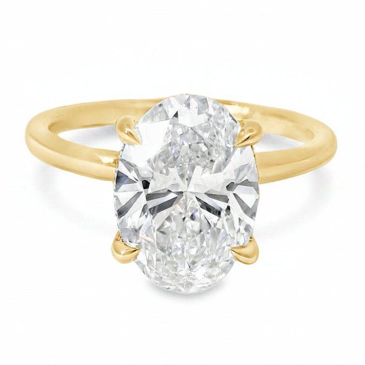 3 Ct Oval Engagement Ring with Hidden Halo 70113