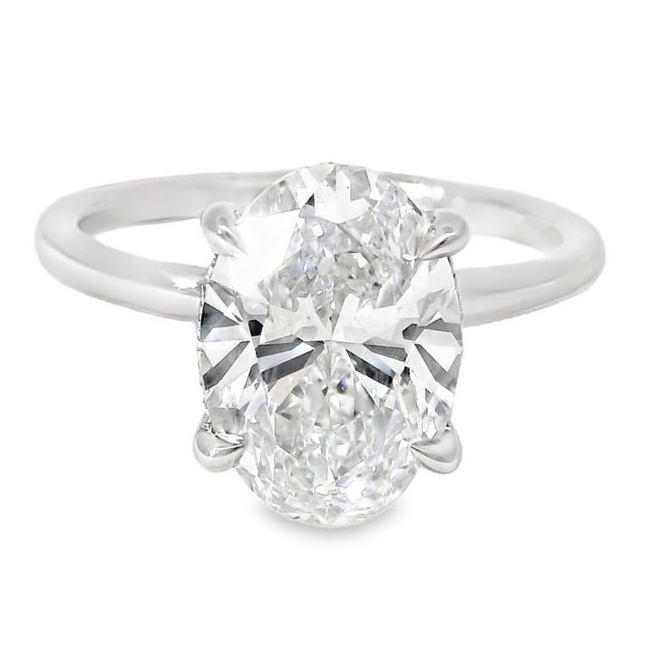 3 Ct Oval Engagement Ring with Hidden Halo 70113