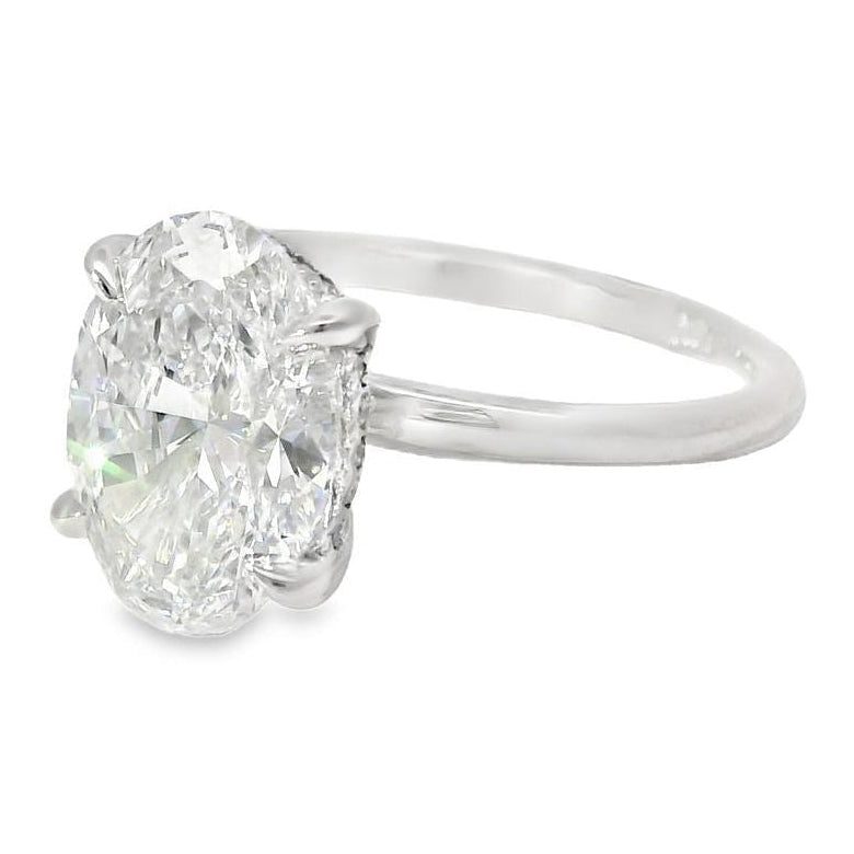 3 Ct Oval Engagement Ring with Hidden Halo 70113