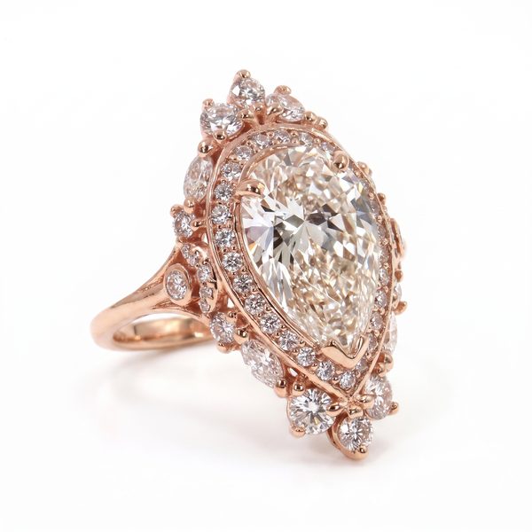 Pear Shape Diamond Engagement Ring (Lab) 68365