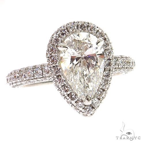 Pear Shape Halo Diamond Engagement Ring 68835