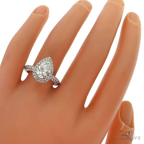 Pear Shape Halo Diamond Engagement Ring 68835