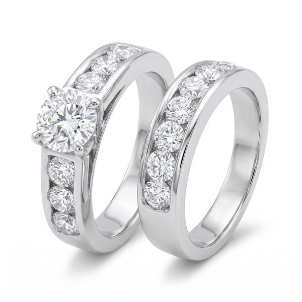 Platinum Engagement Ring Set 68941