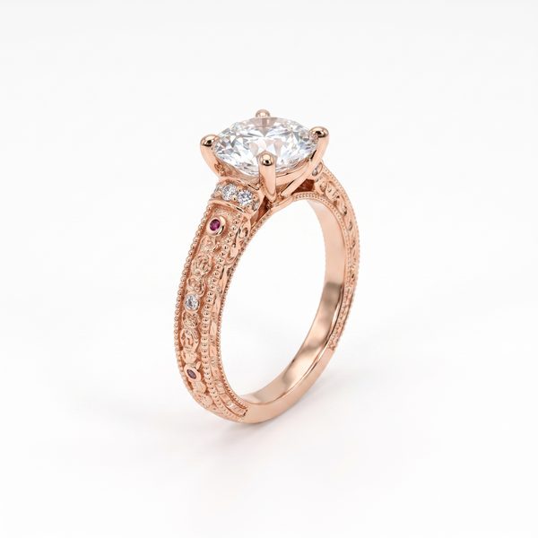 Round Cut Diamond Engagement Ring 68659