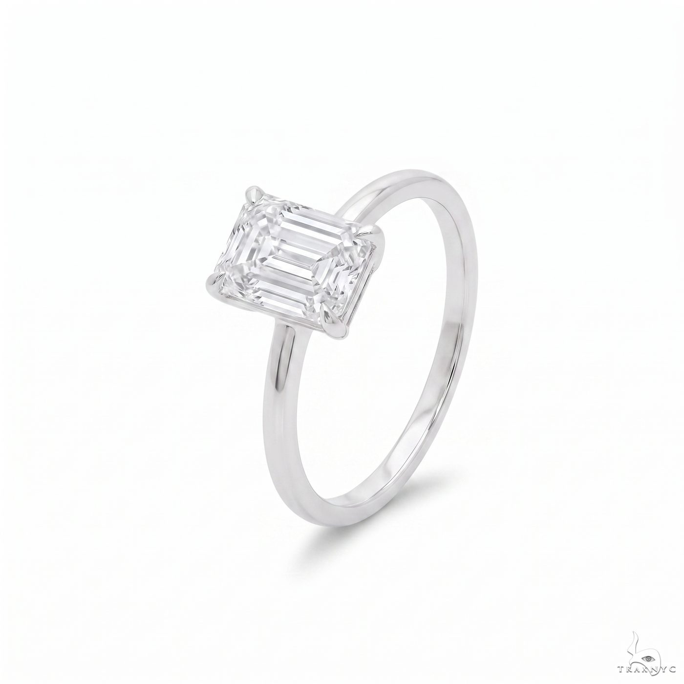 Solitaire Emerald Diamond Engagement Ring (S) 70114