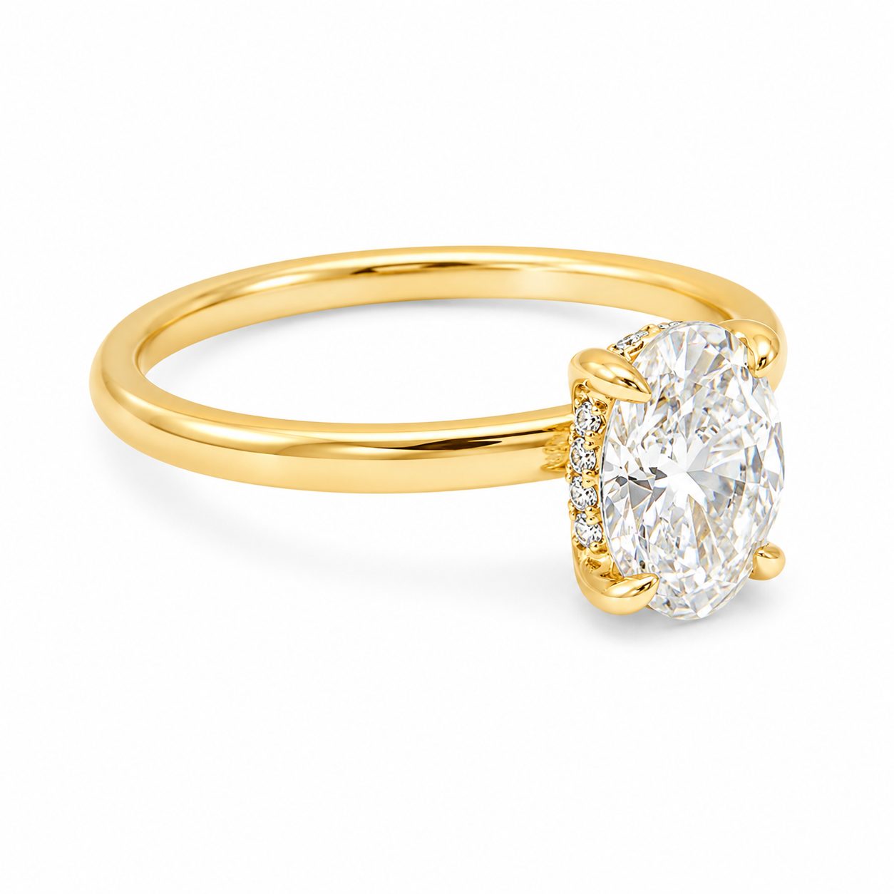 1.50 Ct Oval Engagement Ring with Hidden Halo 70111