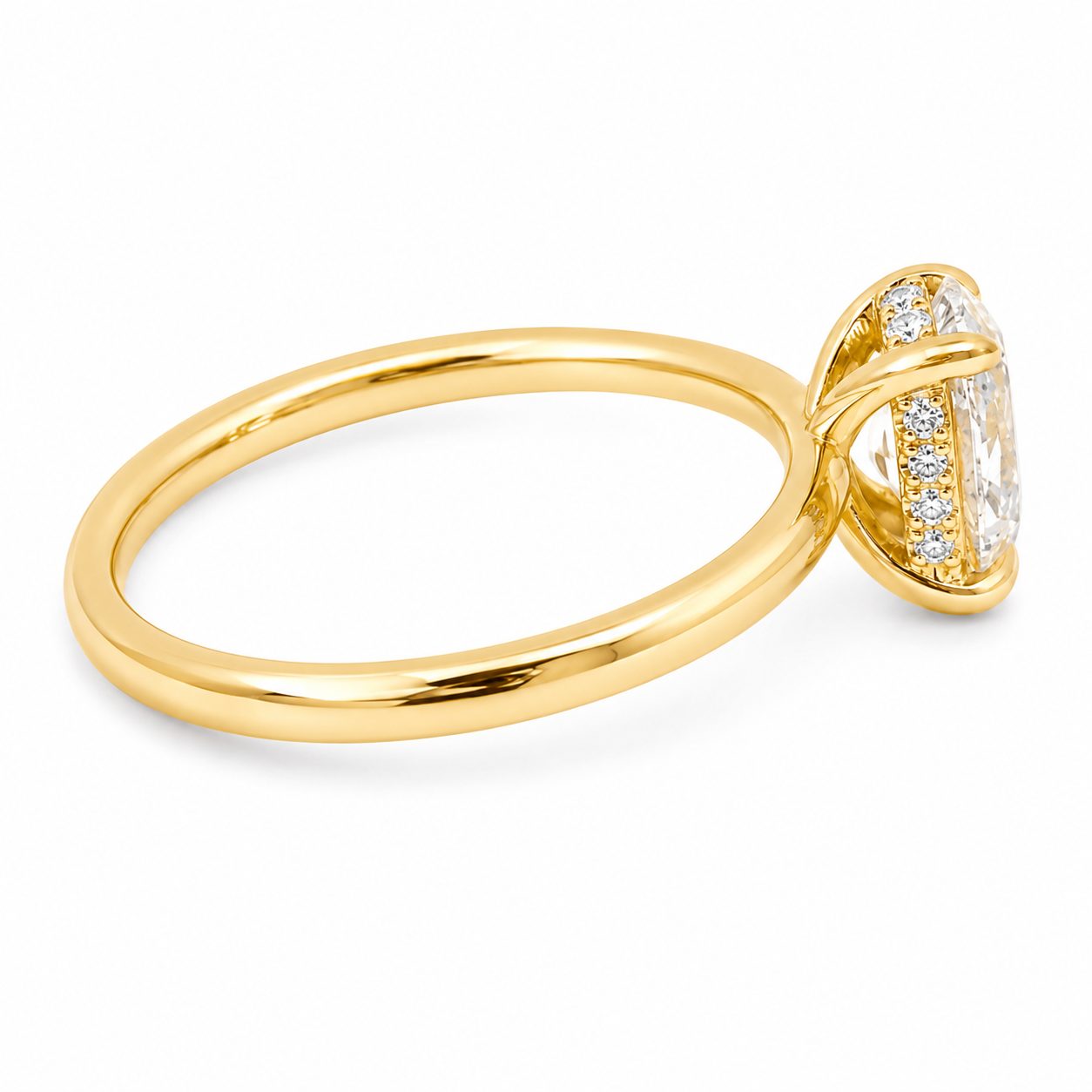1.50 Ct Oval Engagement Ring with Hidden Halo 70111