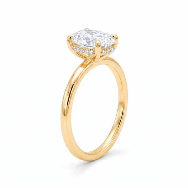 1.50 Ct Oval Engagement Ring with Hidden Halo 70111
