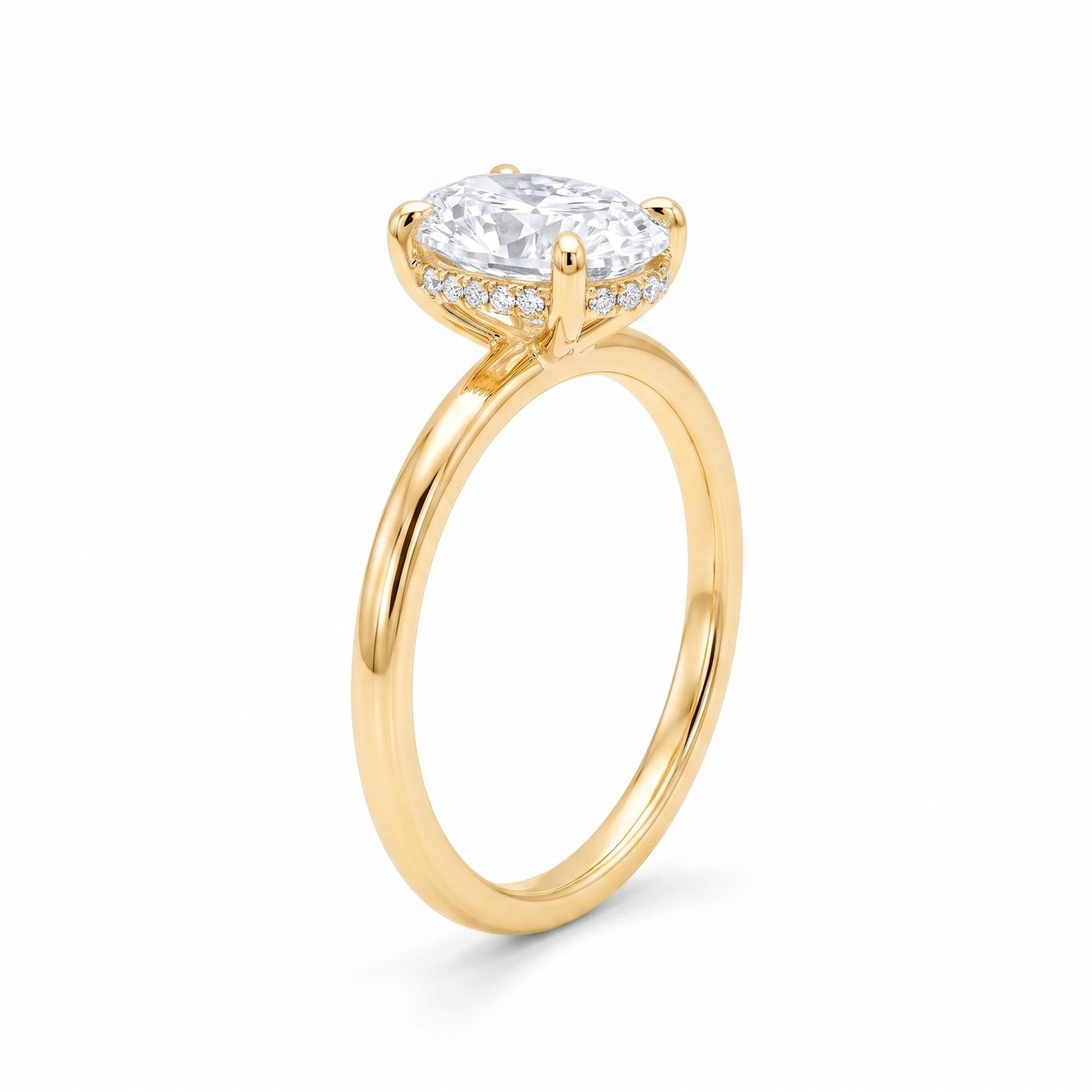 1.50 Ct Oval Engagement Ring with Hidden Halo 70111