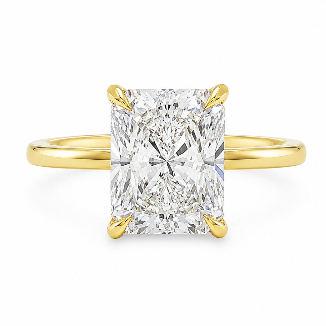 Radiant Cut Engagement Ring with Hidden Halo 70117