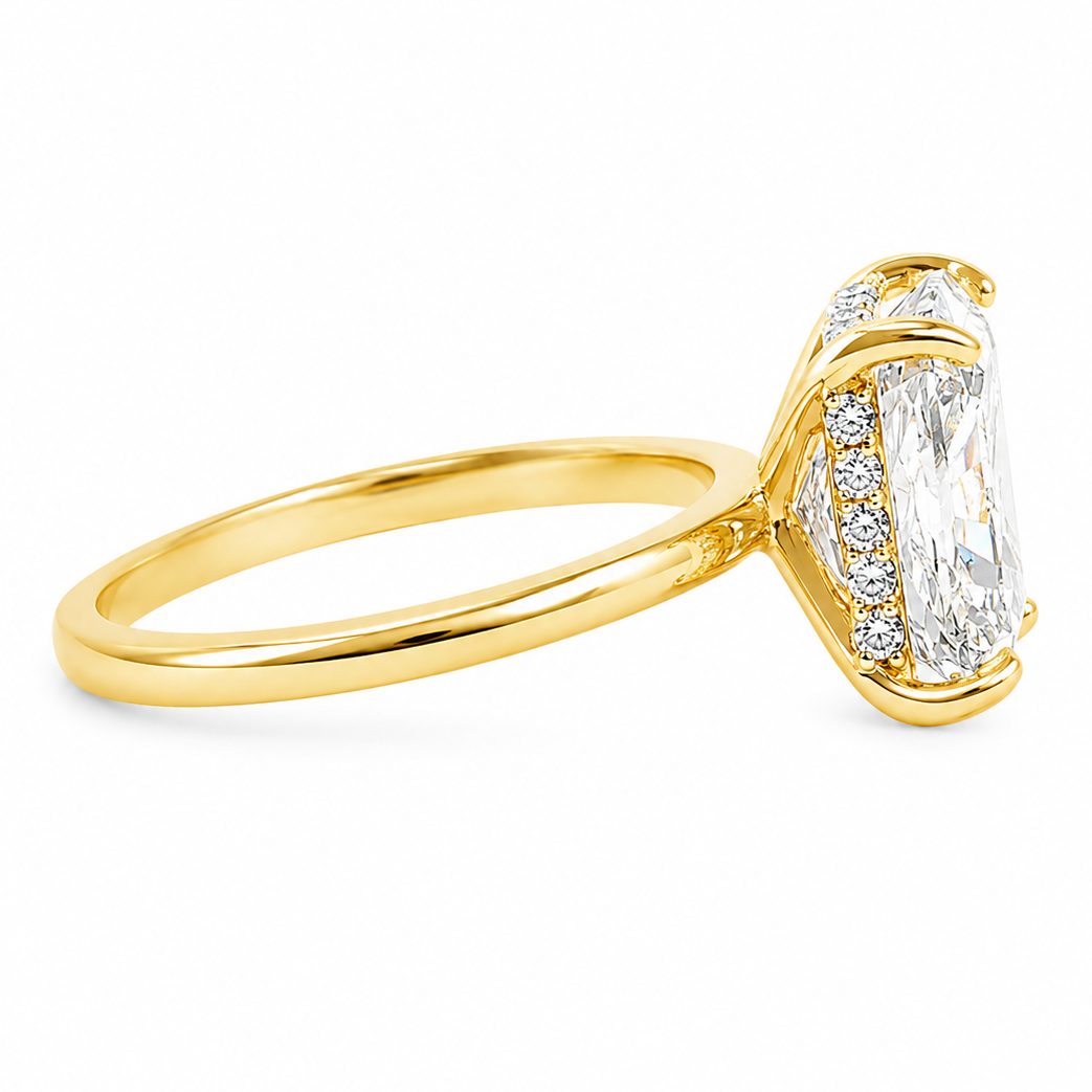 Radiant Cut Engagement Ring with Hidden Halo 70117