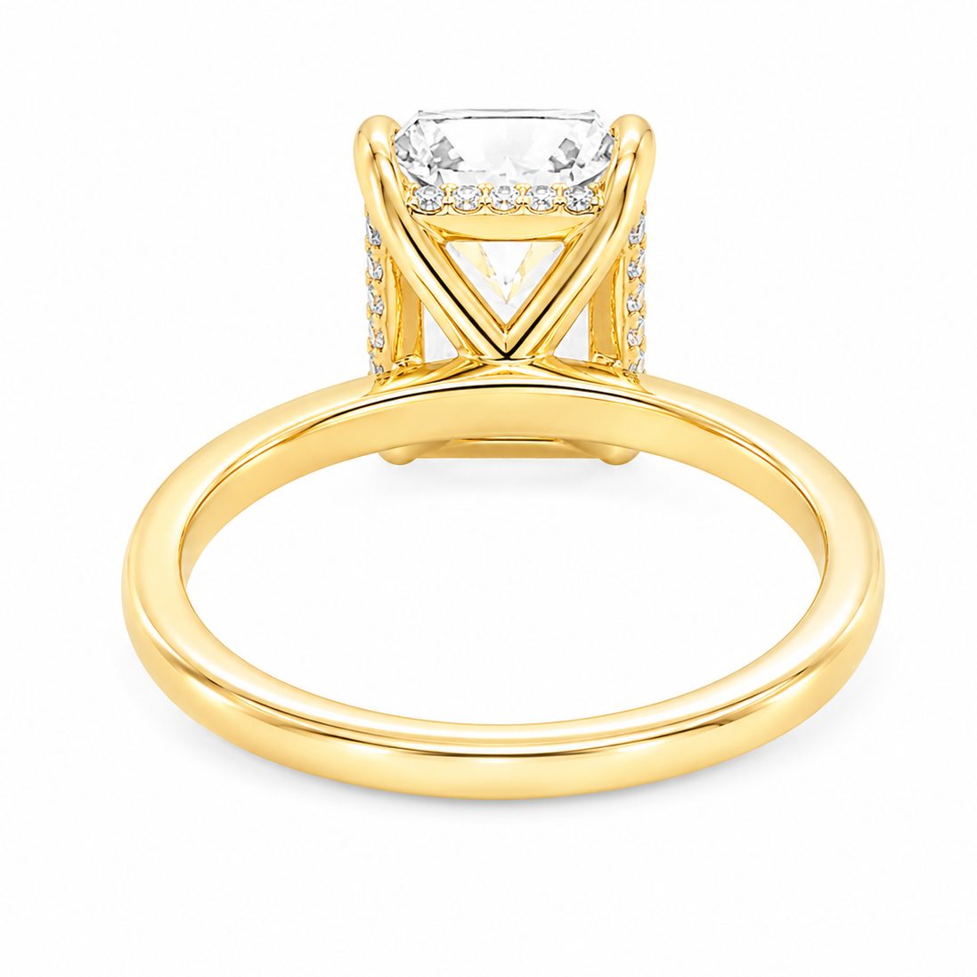 Radiant Cut Engagement Ring with Hidden Halo 70117