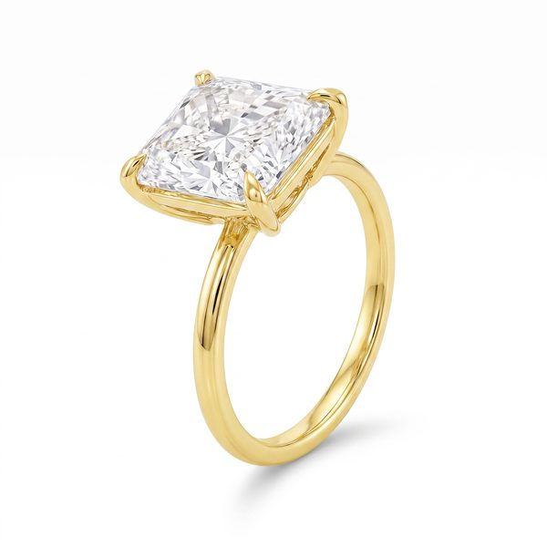 Radiant Cut Engagement Ring with Hidden Halo 70117