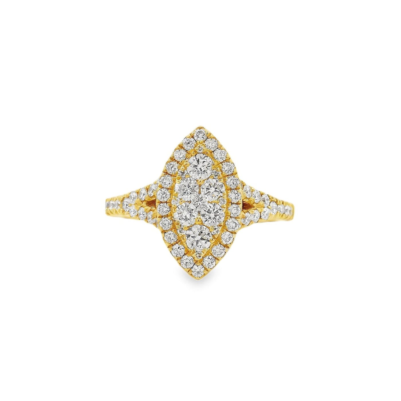 Marquise Cluster Diamond Engagement Ring 71017