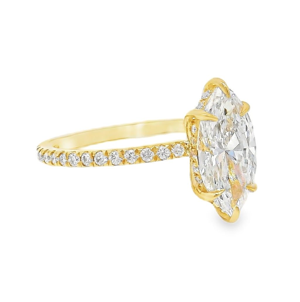 Marquise Hidden Halo Ring 71048