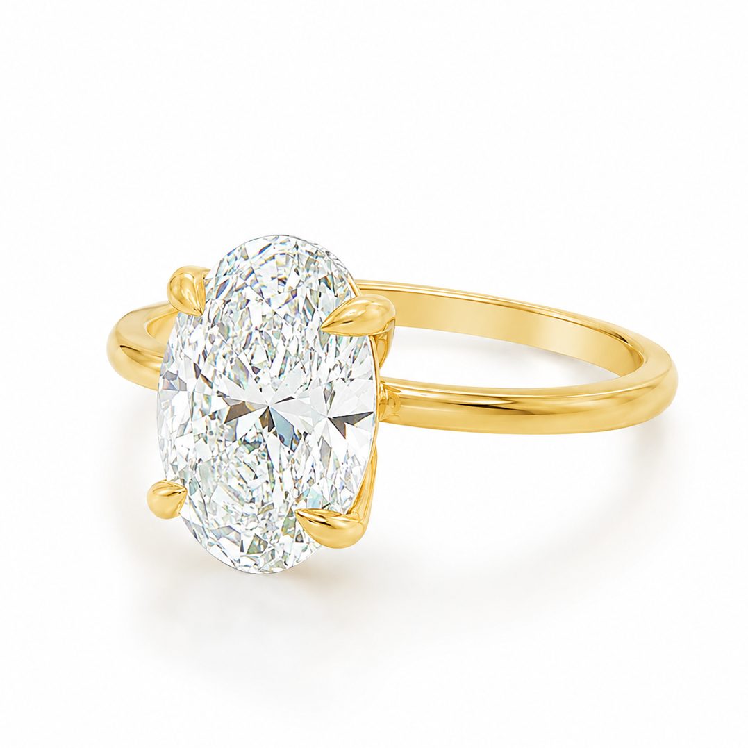Oval Lab Grown Diamond Solitaire Engagement Ring 68285