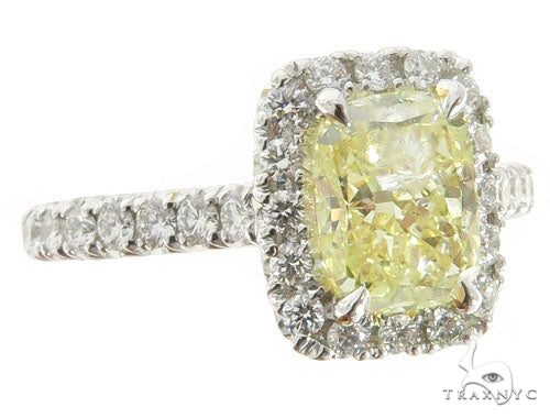 Cushion Cut Halo Diamond Engagement Ring Set 45619