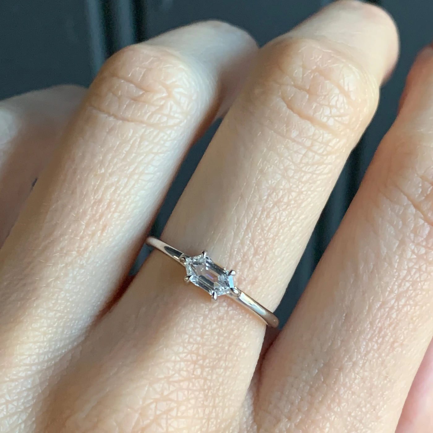 0.37ct Mini Bullet Diamond Ring