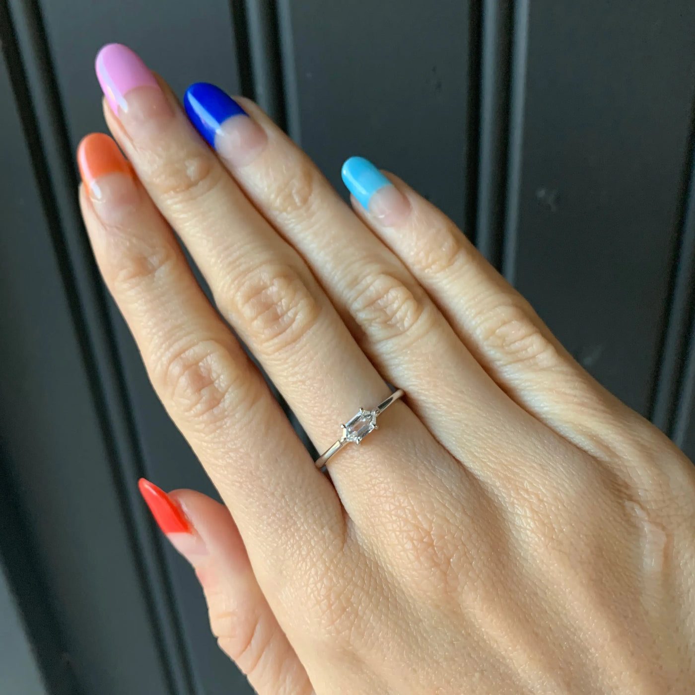 0.37ct Mini Bullet Diamond Ring