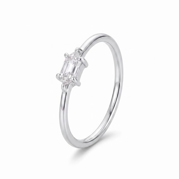0.37ct Mini Bullet Diamond Ring