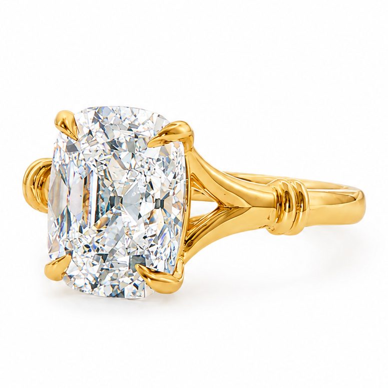 Diana Old Mine Cushion Engagement Ring 71670
