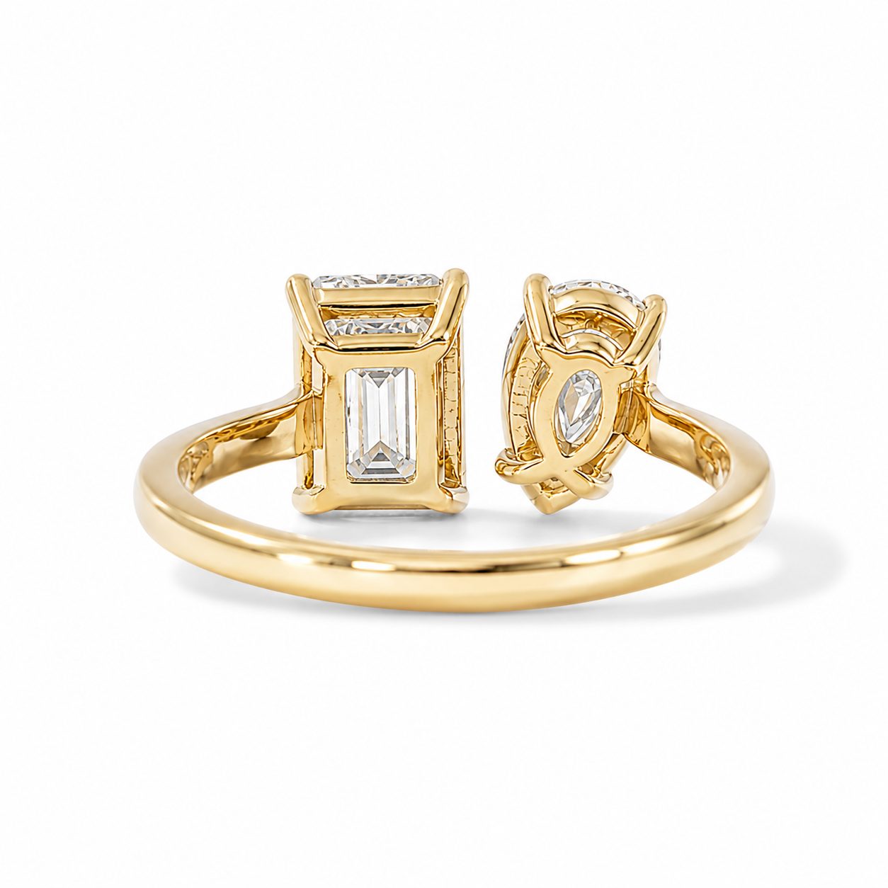 Emerald & Pear Toi et Moi Diamond Ring 71546
