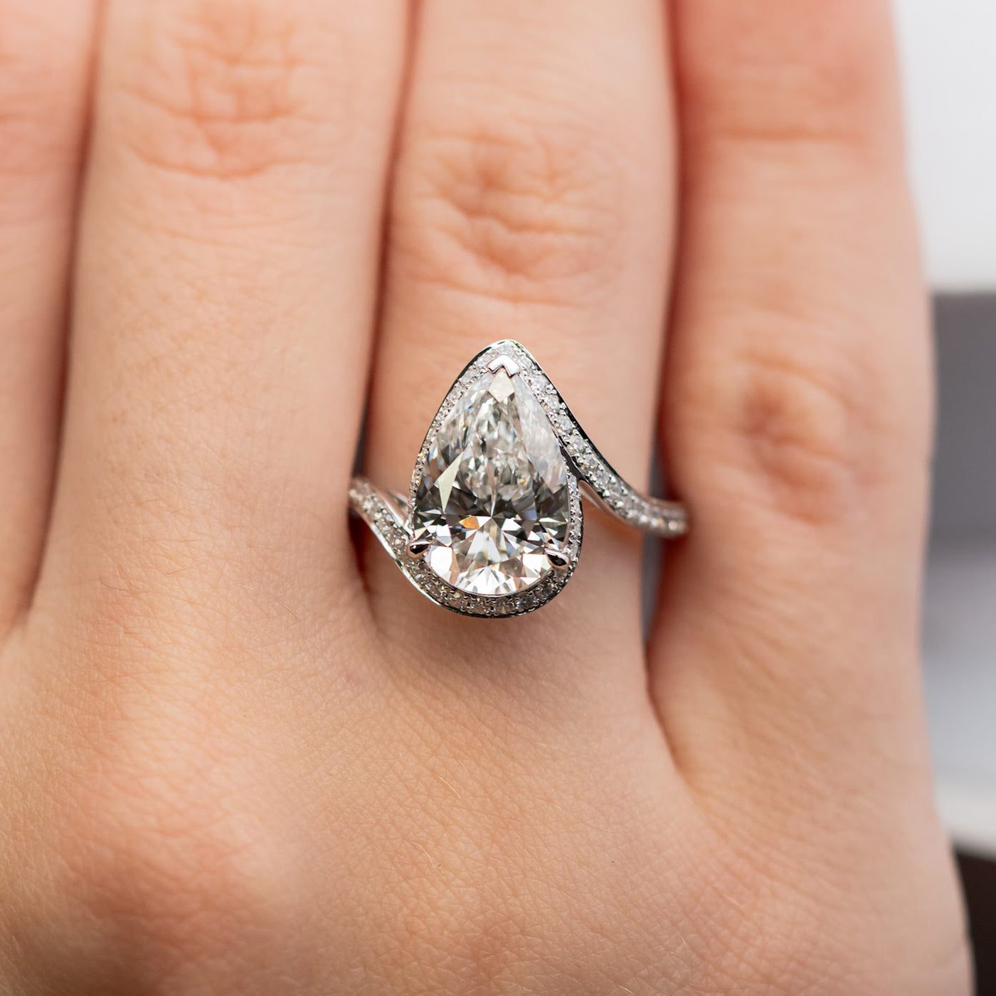 Crescent Pavé Engagement Ring 70946