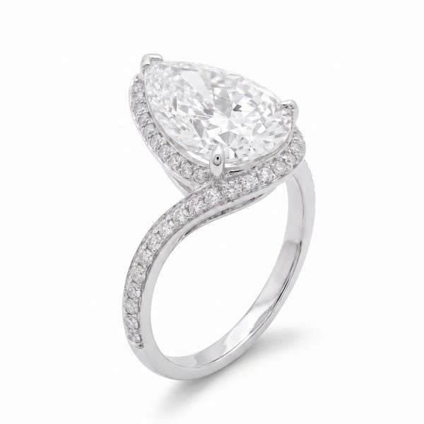 Crescent Pavé Engagement Ring 70946