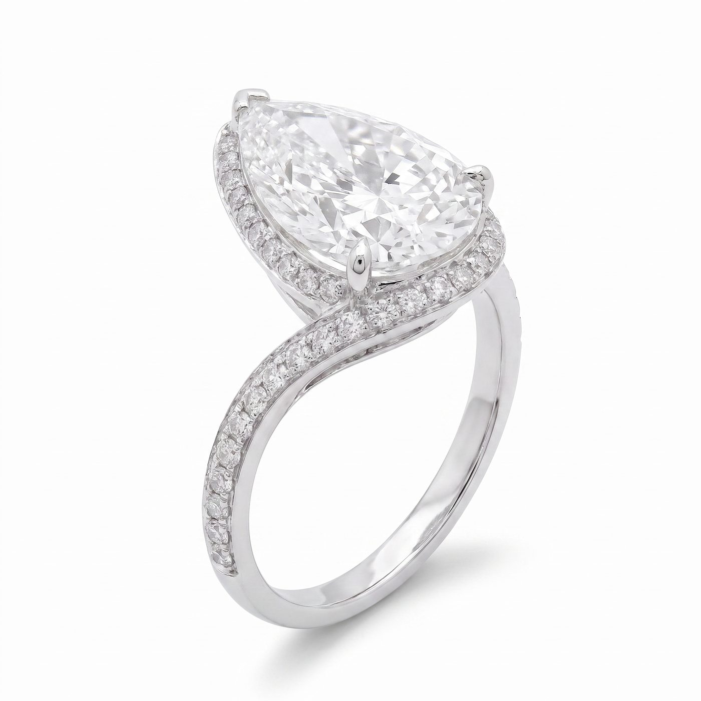 Crescent Pavé Engagement Ring 70946