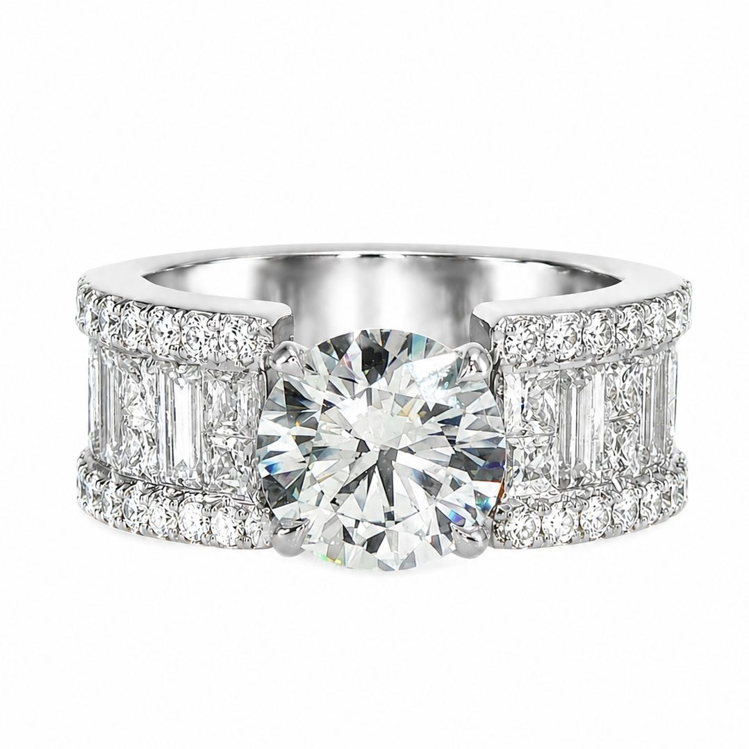 Princess & Baguette Engagement Ring 71503