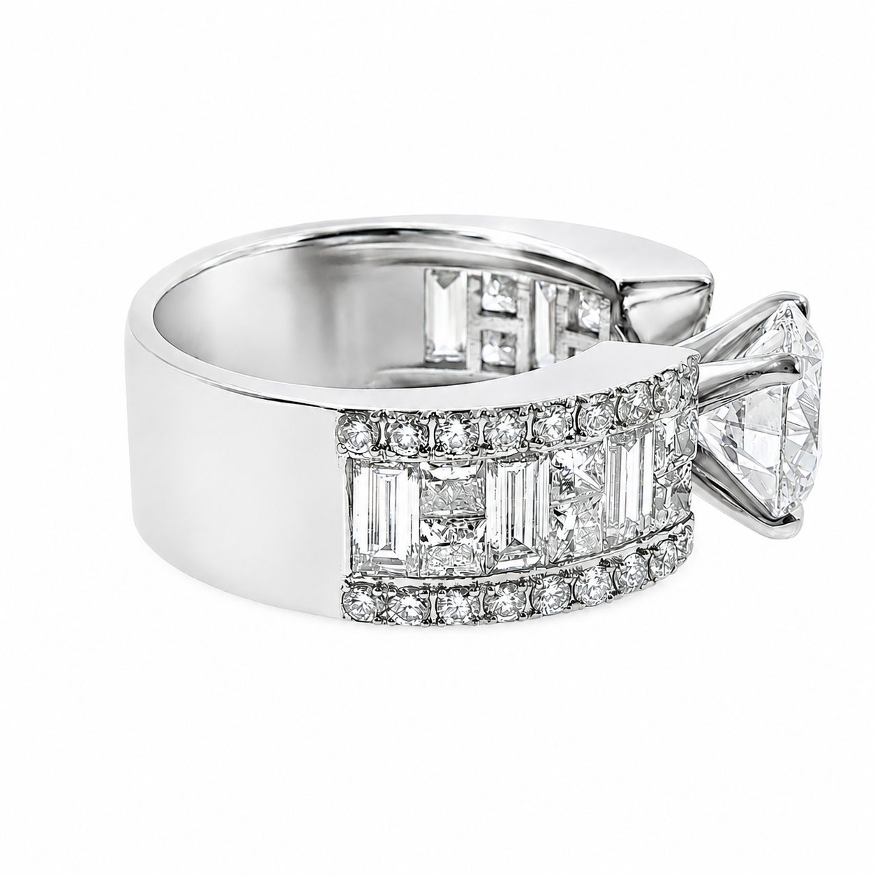 Princess & Baguette Engagement Ring 71503